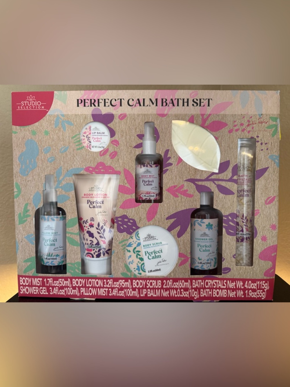 Perfect Calm Women’s Bath & Body Set - Cream/Pink